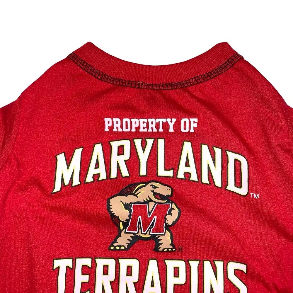 Pets First Maryland Terrapins NCAA Dog Shirt Medium Football Basketball Pet